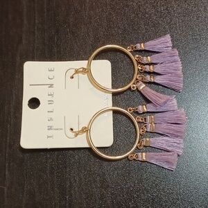 Influence Gold and Lavender Tassel Earrings